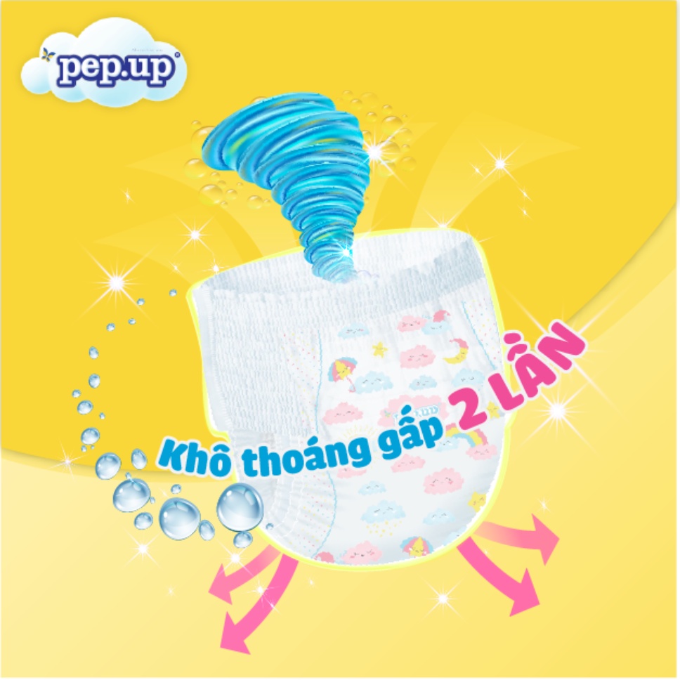 [HOT] 4 Gói Tã Quần Em Bé PEP.UP - Size XXL (16 Miếng/Gói) cho bé từ 15kg đến 25kg