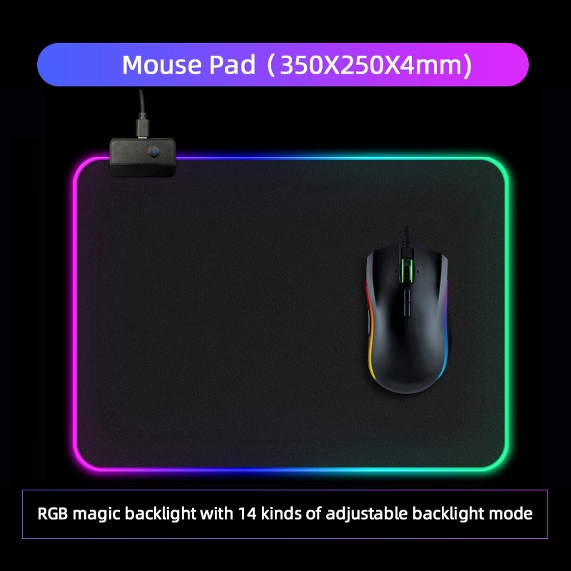Miếng lót chuột 350x250x3mm / 300x800x4mm / thông thường không đèn Led chất liệu silicon bảo vệ môi trường