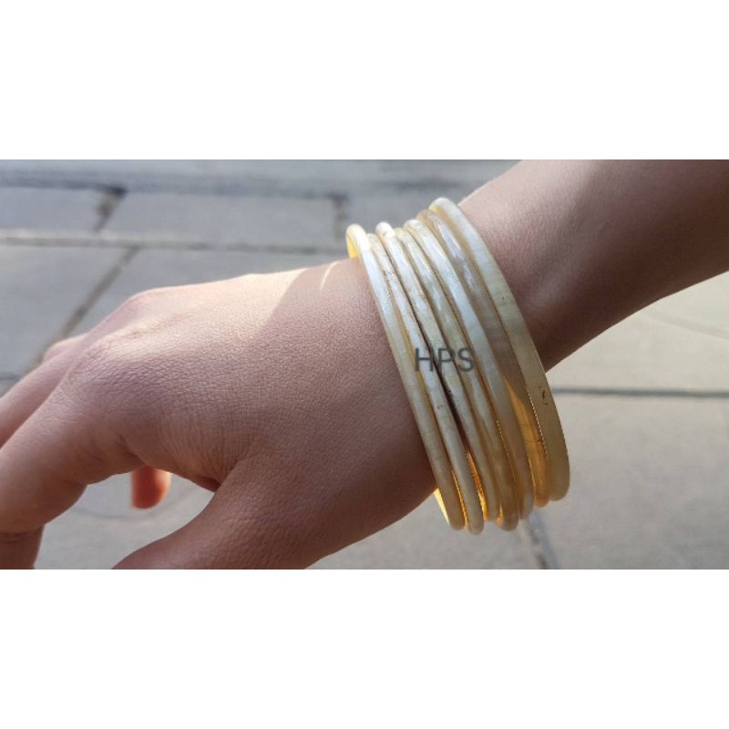 Bộ vòng tuần 7 chiếc bằng sừng trâu tự nhiên nguyên khối