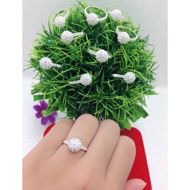 Nhẫn nữ THJ - Nhẫn cầu đính đá sáng đẹp trẻ trung nữ tính