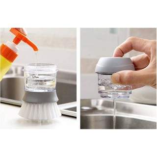 Kitchenware cleaning brush with automatic liquid addition pot washing artifact