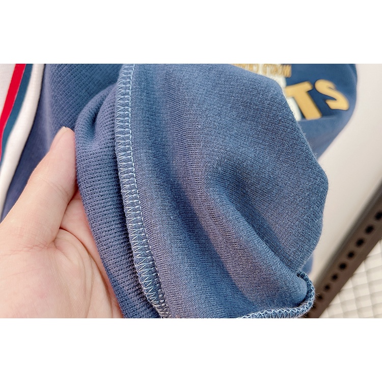 Bộ Áo Khoác Tay Dài Có Khóa Kéo In Chữ + Quần Dài Thể Thao Phong Cách Hàn Quốc Kiểu Mới Cho Bé Trai Gái 80-120cm