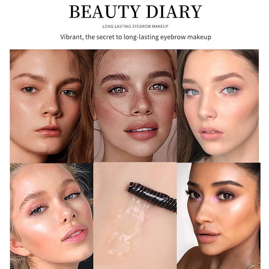 Gel Tạo Kiểu Lông Mày Qibest Chống Nước Không Màu Kèm Cọ Tiện Dụng