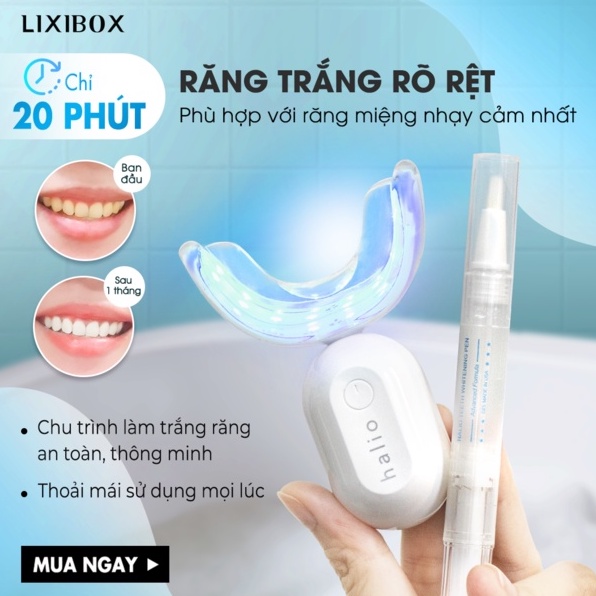 Combo Bàn chải điện, Máy tăm nước, Máy tẩy trắng răng Halio