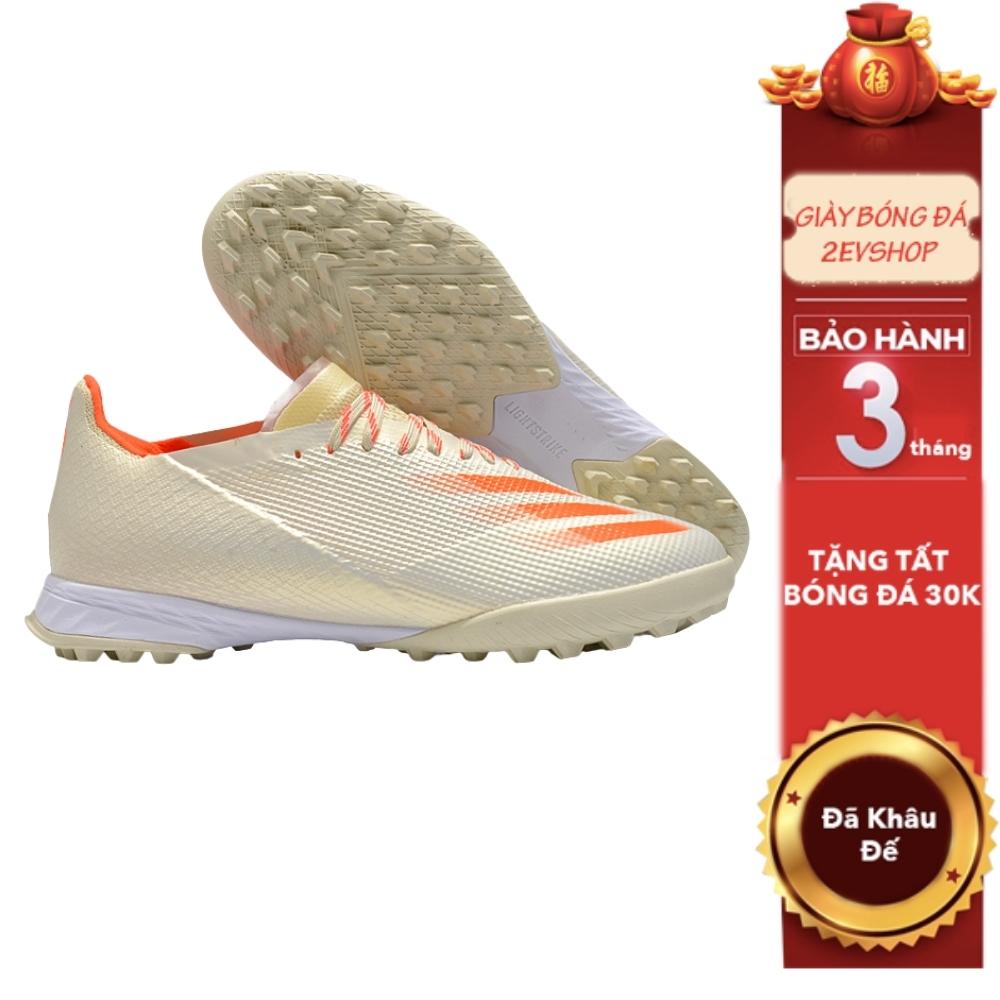 Giày đá bóng thể thao nam 𝐗 𝐆𝐡𝐨𝐬𝐭𝐞𝐝 Trắng Cam đế mềm, giày đá banh cỏ nhân tạo cao cấp - 2EVSHOP