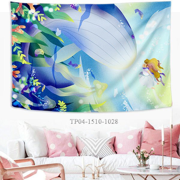 Tranh vải treo tường trang trí PHÒNG NGỦ, decor DREAM, CÔ GÁI, CON MÈO,