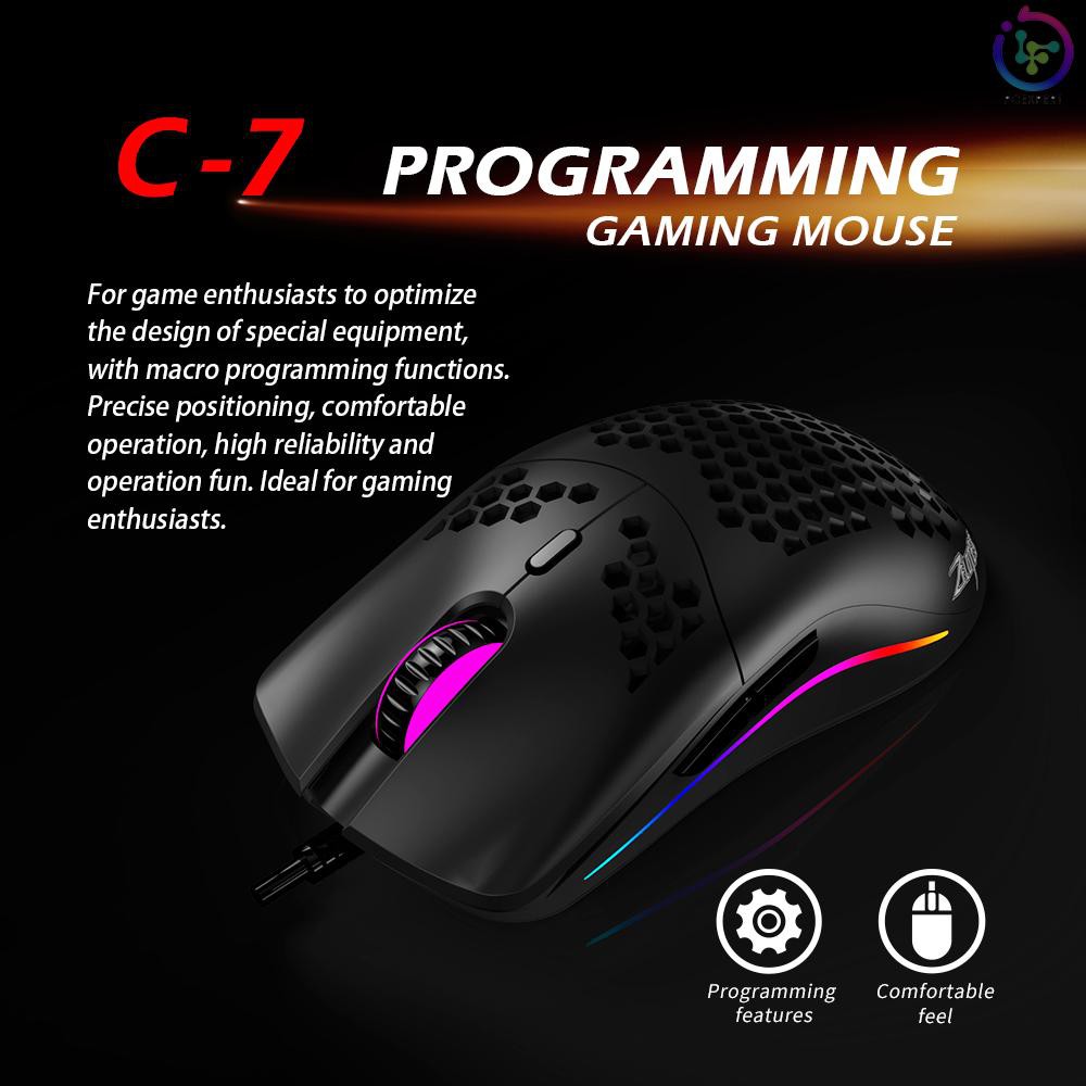 Chuột Gaming Zelotes C-7 Usb Rgb 16000dpi Chuyên Nghiệp Chất Lượng Cao