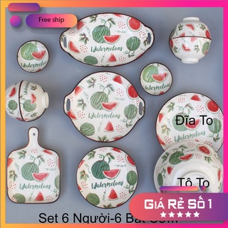 Bát Ăn Cơm Bộ Bát Đĩa Sứ Decor Chén Dĩa Dễ Thương Cute Cao Cấp V33