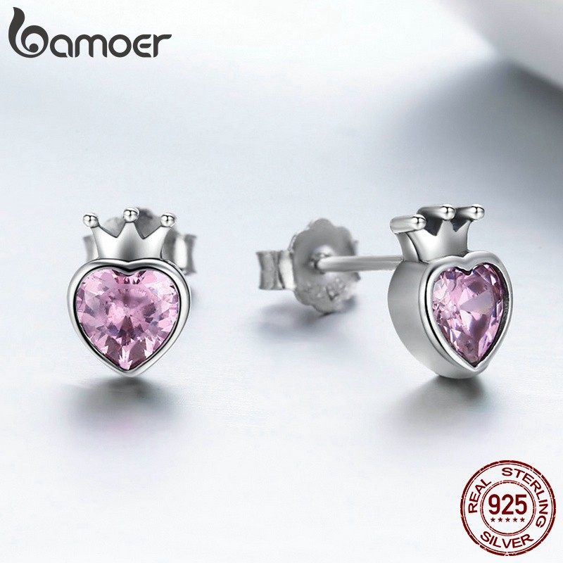 Đôi Khuyên Tai Bamoerhình Trái Tim Đính Pha Lê Phong Cách Hàn Quốc Cho Phụ Nữ