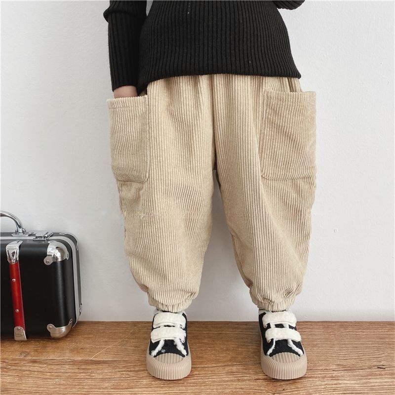 MNGRL Quần Jogger Vải Nhung Thời Trang Thoải Mái Hàn Quốc Dành Cho Trẻ Em