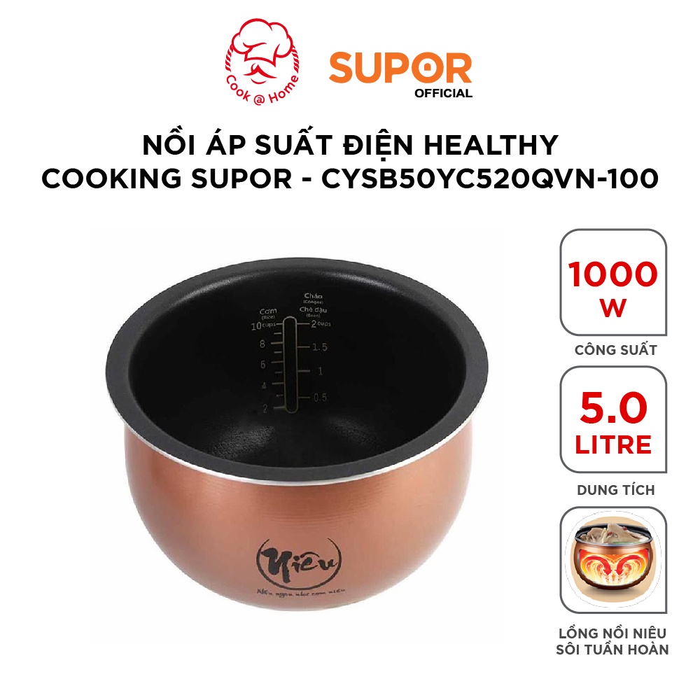 Nồi áp suất điện Healthy Cooking Supor CYSB50YC520QVN-100 - 5L, 1000W