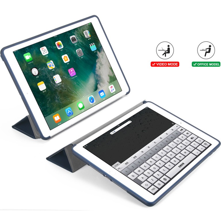 Bao da Pu mỏng kiêm giá đỡ tự động thức/ngủ cho Ipad Air 2 / Air 1 2 3 4 5 iPad 1 2 3 4 9,7 2017/2018 5/6