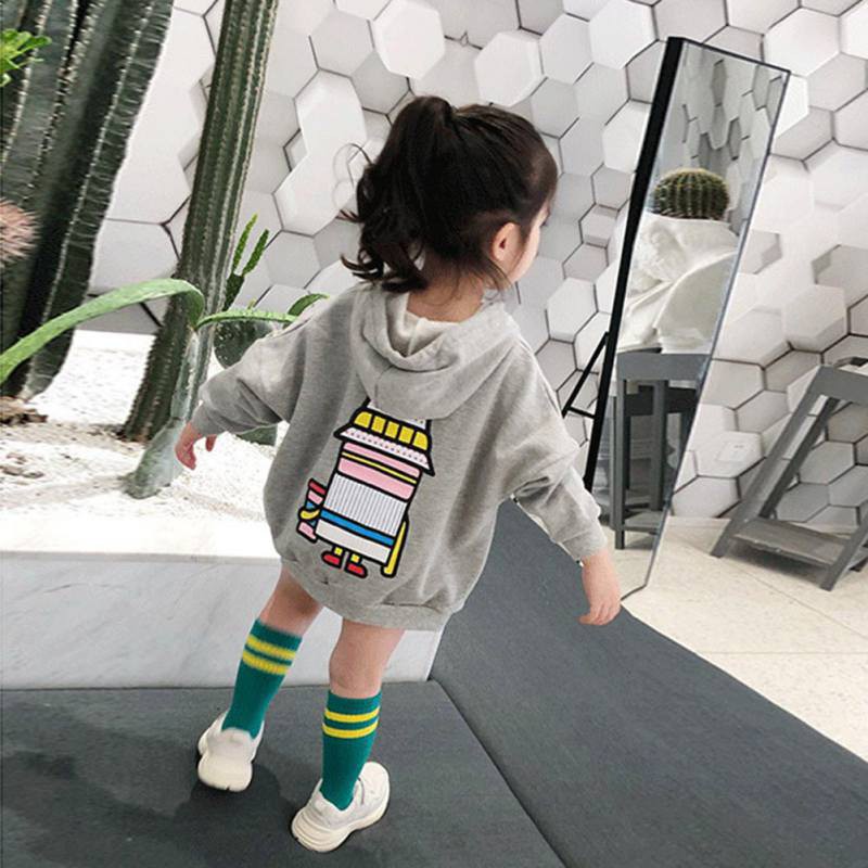 Áo hoodie dài tay in hình hoạt hình đáng yêu cho bé