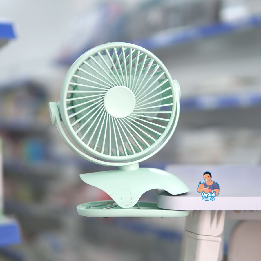 Quạt kẹp xe đẩy xoay 360 độ, quạt kẹp bàn dung tích 10000mAh, thời gian sử dụng 7 tiếng - Ongbodemo