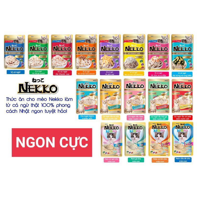 Pate Nekko cho Mèo gói 70g nhiều vị