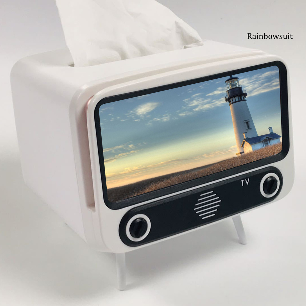 RB- Phone Holder TV Shape Multifunctional Bracket Creative Tissue Box Bedroom