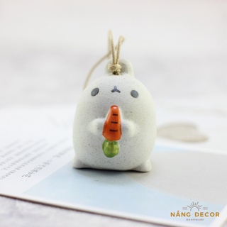 Chuông gió sóc gốm sứ mini xinh xắn làm quà tặng, trang trí