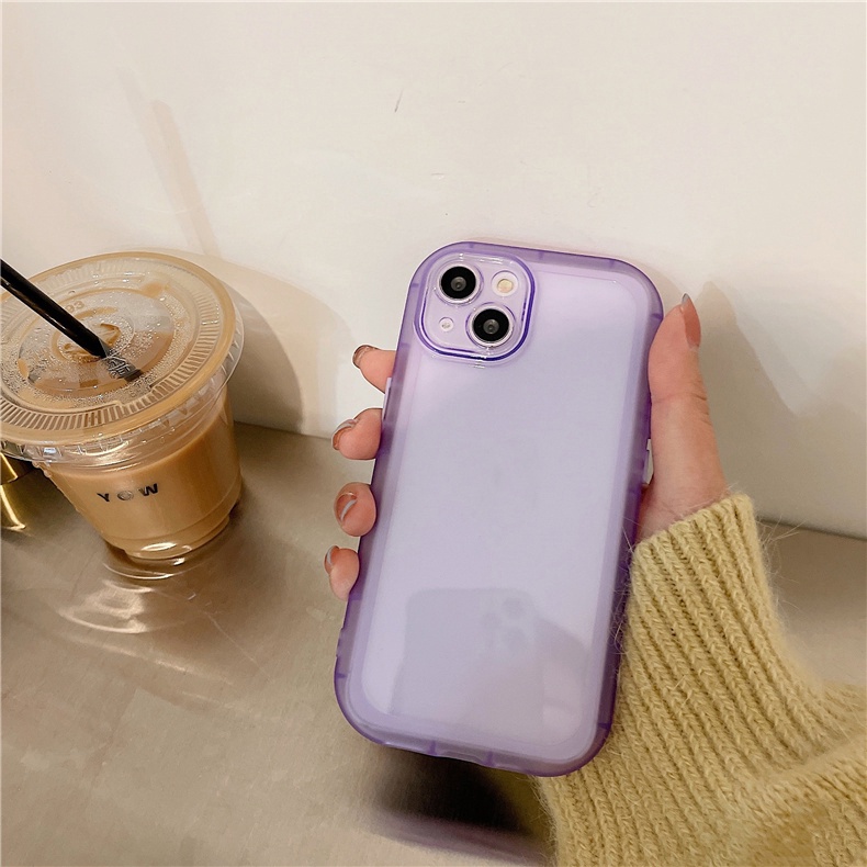 Ốp Điện Thoại Silicon Mềm Trong Suốt Có Túi Khí Chống Sốc Bảo Vệ Ống Kính Máy Ảnh Cho iPhone 13 12 11 Pro Max XS XR X