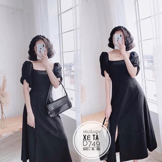🌈[BIGSIZE] D749 MS44 ĐẦM CỔ VUÔNG XẺ TÀ