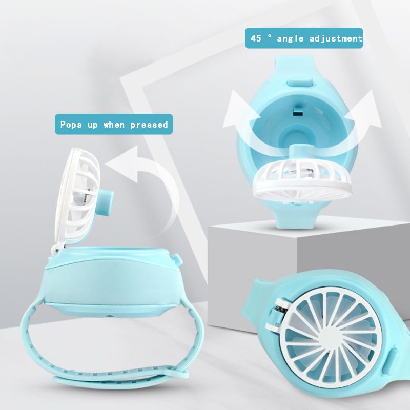 Quạt Làm Mát Đeo Cổ Tay Sạc Cổng USB Dành Cho Trẻ Em