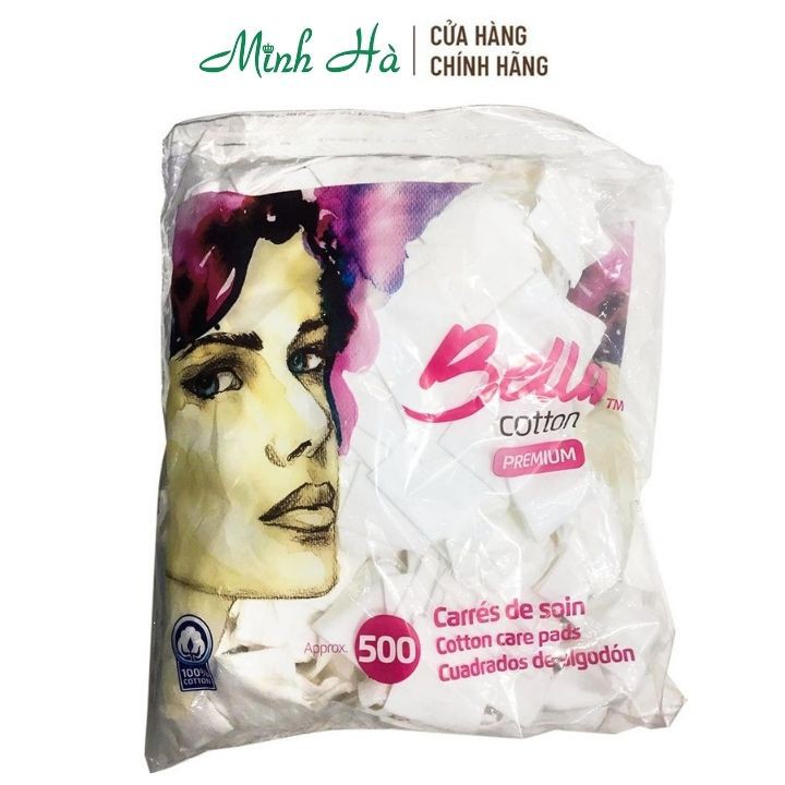 Bông tẩy trang Bella Cotton Premium 500 miếng