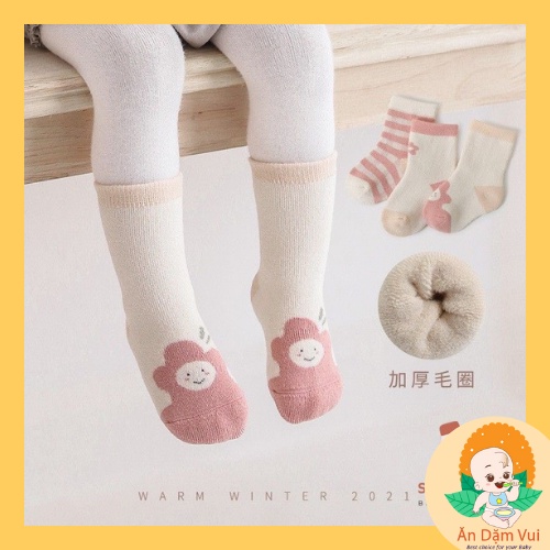 Set 3 đôi tất vớ trẻ em cao cổ lót nỉ Nemo Baby siêu ấm cho bé trai bé gái SAMI KIDS