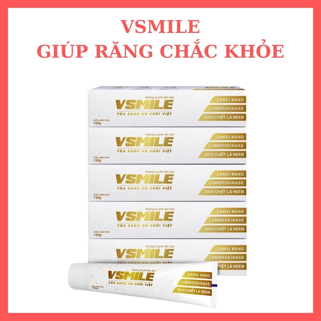 Kem đánh răng Vsmile vị caphe thơm mát ngăn ngừa đột quỵ, giúp răng trắng khỏe, cải thiện răng miệng