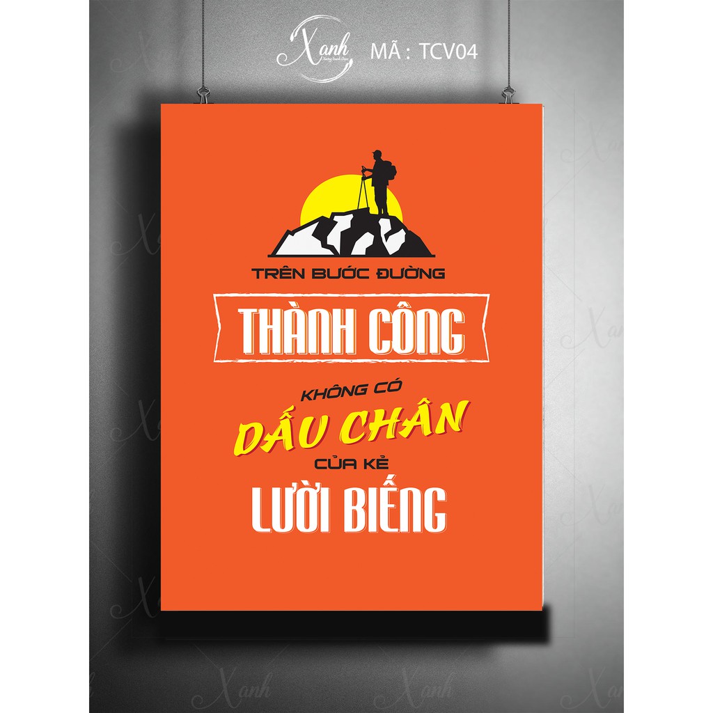 Tranh canvas cổ động tiếng việt cổ vũ thành công 50x70 cm