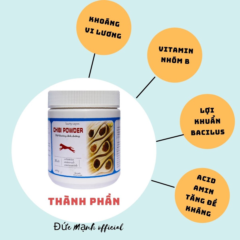 Combo khoáng  Chibi Powder- Canxi Nano cho chó  biếng ăn- chó mang thai