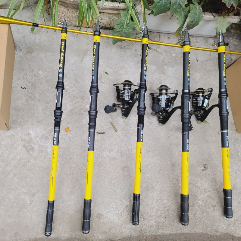 Bộ cần rút Hai Gong và máy ReelSking AE7000 chuyên lancer bạo lực, lục đầu cần. tải tĩnh và tải cá lớn