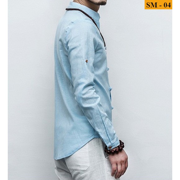 áo đũi cổ tàu dài tay - 5 cúc | BigBuy360 - bigbuy360.vn