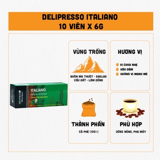 Capsules - Italiano - 10 viên x 6g - Cà Phê Viên Nén Delipresso