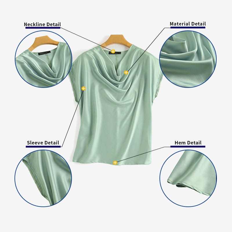 Áo kiểu vải satin Zanzea màu trơn thời trang đường phố cho nữ