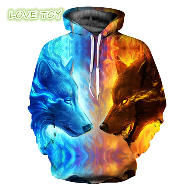 Áo Hoodie In Hình Sói 3D Độc Đáo Hợp Thời Trang