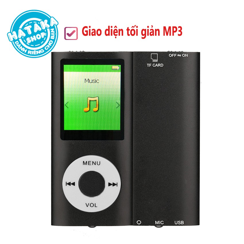 Máy nghe nhạc tặng thẻ nhớ 8GB có FM, ghi âm, siêu tiết kiệm-BTS-8GB