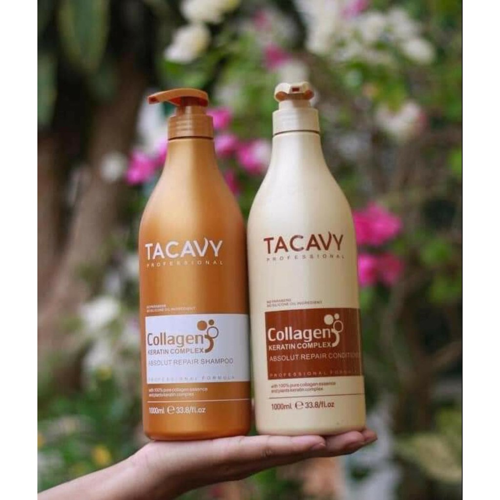 Cặp dầu gội - dầu xả Tacavy phục hồi tóc hư tổn, khô sơ, giảm gãy Rụng1000ml