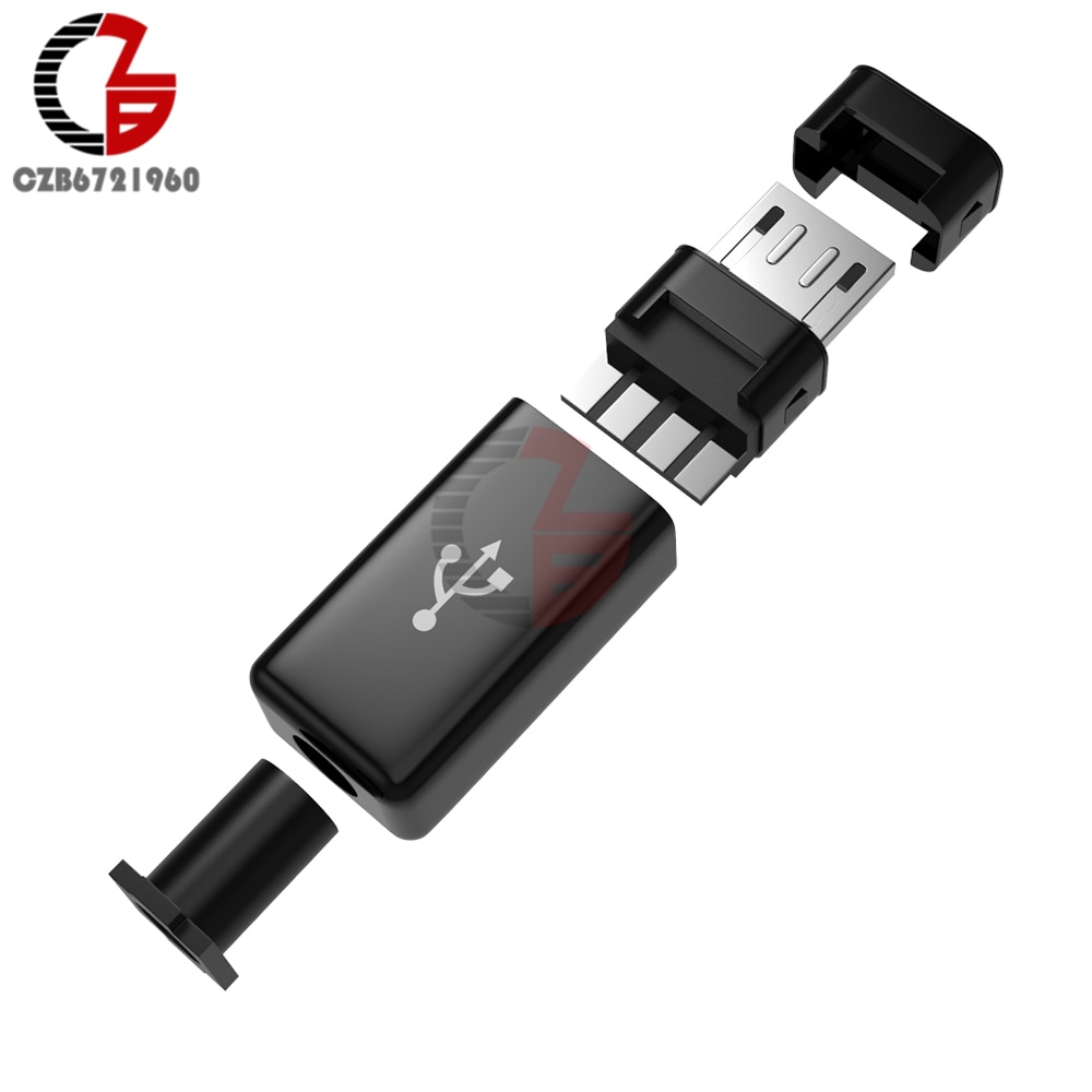 10Pcs Micro USB Male Plug Connector DIY Kit with Covers Black | BigBuy360 - bigbuy360.vn