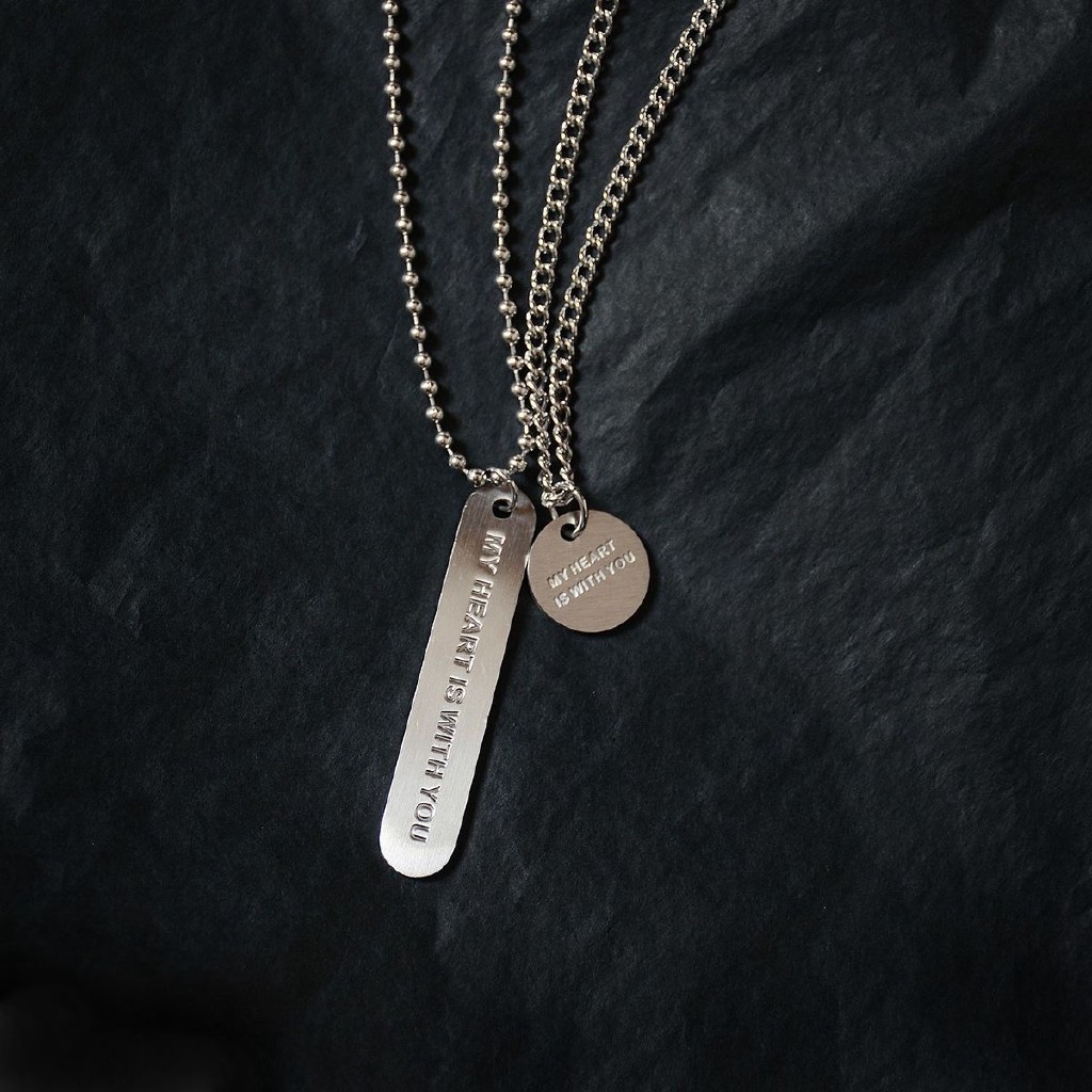 Dây Chuyền Mặt Tròn Khắc Chữ Bằng Thép Titan Không Phai 23313 Thời Trang Cho Nam Nữ