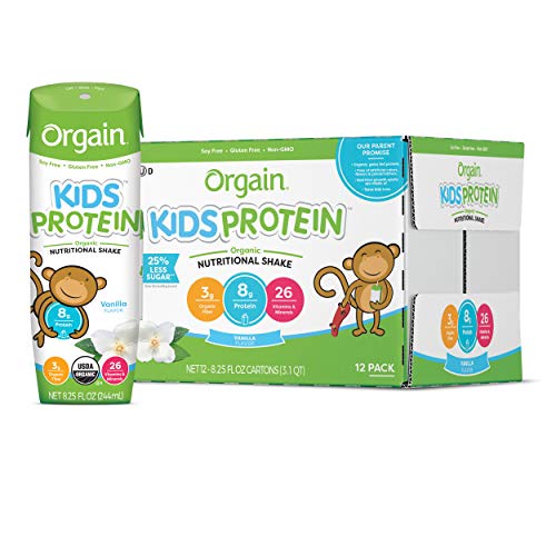 Thùng 12 hộp Sữa hữu cơ Orgain Kids protein vị Vani 244ml