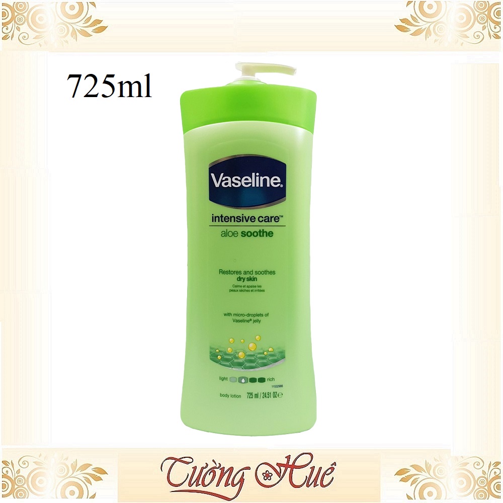 Dưỡng Thể Cấp Ẩm, Làm Mịn Vaseline Jelly Glycerin Aloe Vera Soothing Hydration - 725ml - Xanh Lá