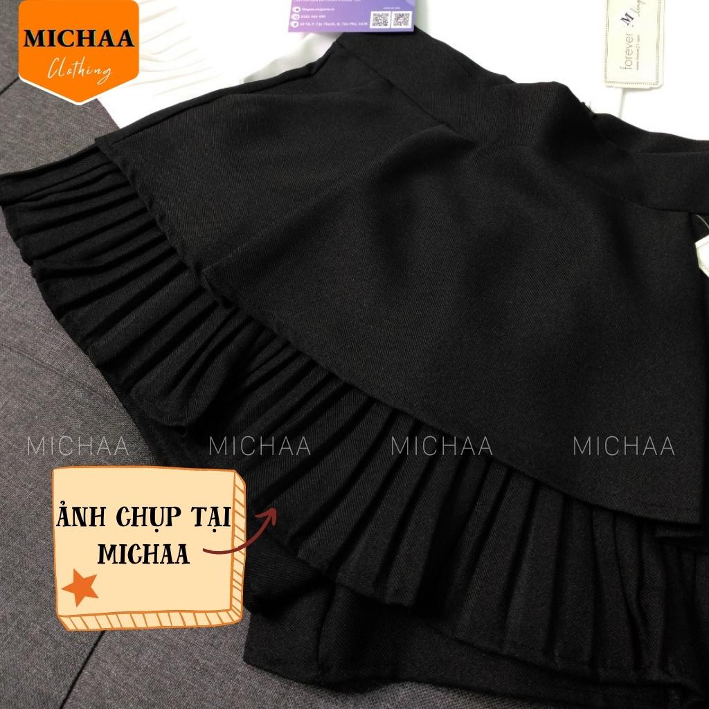 Chân Váy XẾP LY 2 TẦNG Ngắn Dáng Xòe Lưng Cạp Cao Tennis Có Lót Trong - MICHAA