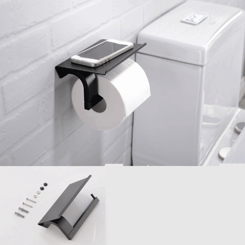 Giá Đỡ Cuộn Giấy Vệ Sinh Gắn Tường Bằng Thép Không Gỉ Tiện Lợi Dành Cho Nhà Tắm