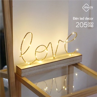 Đèn Led Home - Love đế gỗ