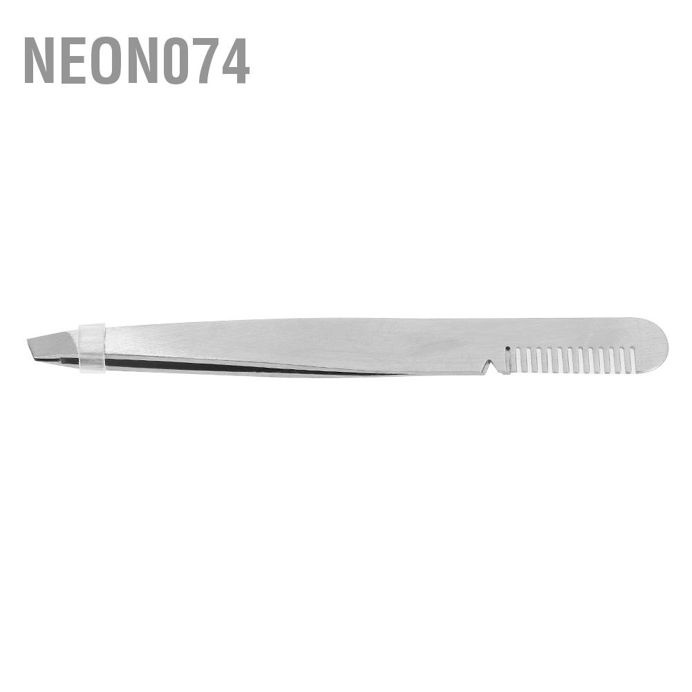 Neon074 Stainless Steel Eyebrow Hair Removal Tweezer Facial Clips Makeup Beauty Tool Nhíp cong vi giấy Kềm