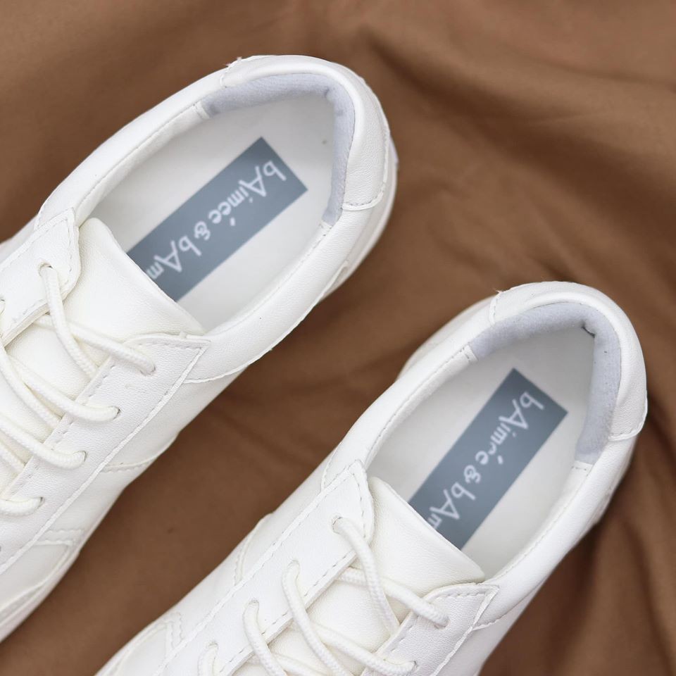 Giày thể thao nữ màu trắng đẹp dáng giày sneaker bata đế bằng cổ thấp thời trang bAimée & bAmor - MS1408 | BigBuy360 - bigbuy360.vn