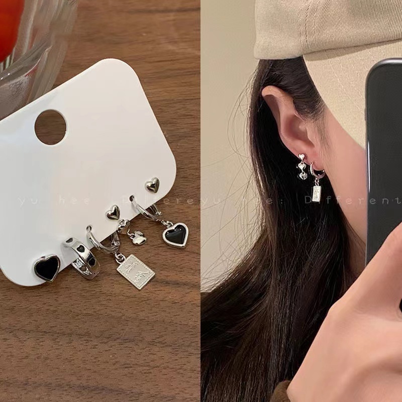Bộ Sáu Khuyên Tai Hình Bướm Nhiều Màu Sắc Đơn Giản Phong Cách Hàn Quốc Dễ Phối Đồ Dành Cho Bạn Nữ