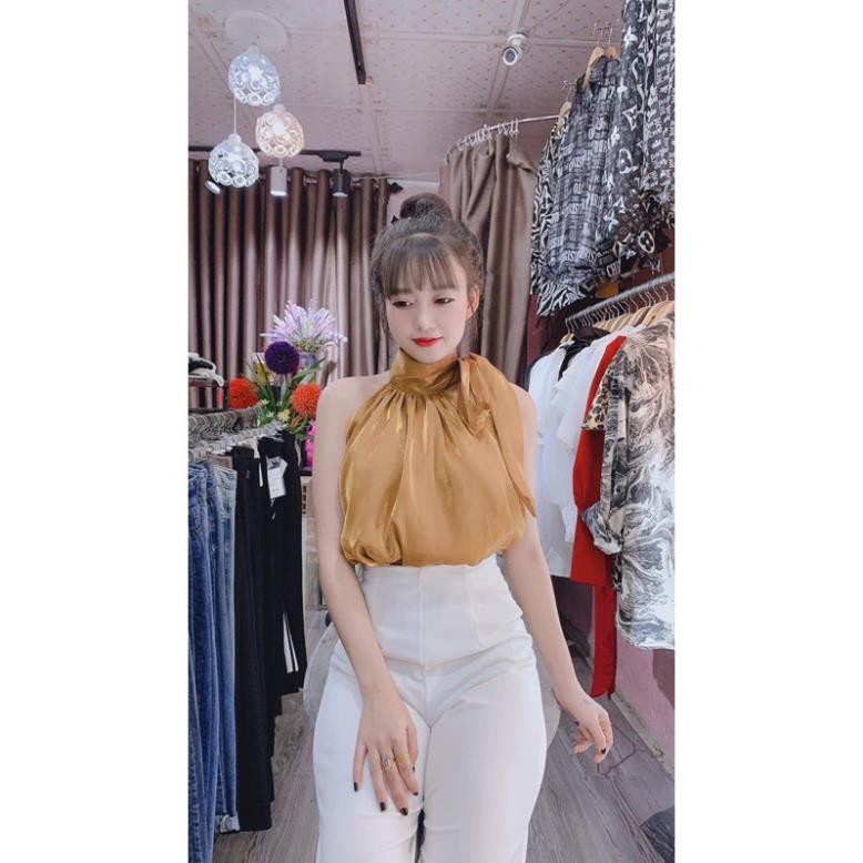 Áo Sơ Mi Kiểu Nữ cổ nơ Màu Trắng đẹp phong cách ulzzang vintage hàn quốc cao cấp BANAMO áo nơ cổ tống 393