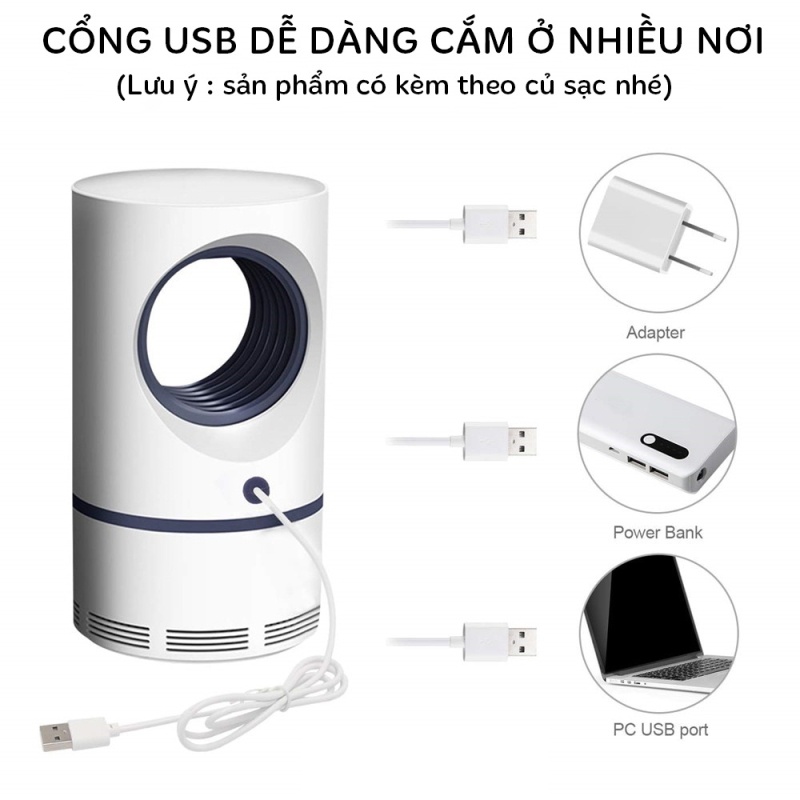 Máy Đuổi Bắt Muỗi và diệt côn trùng hiệu quả [ Cổng USB Thông Minh]