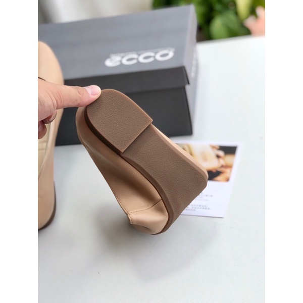 Giày búp bê nữ đế xốp cao su mềm da trơn dáng ôm ecco