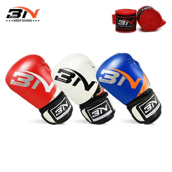COMBO GĂNG TAY BOXING TRẺ EM 06oz + BĂNG ĐA QUẤN TAY 3M CHÍNH HÃNG BN-(CÓ GIẤY XÁC NHẬN HÀNG CHÍNH HÃNG BN)